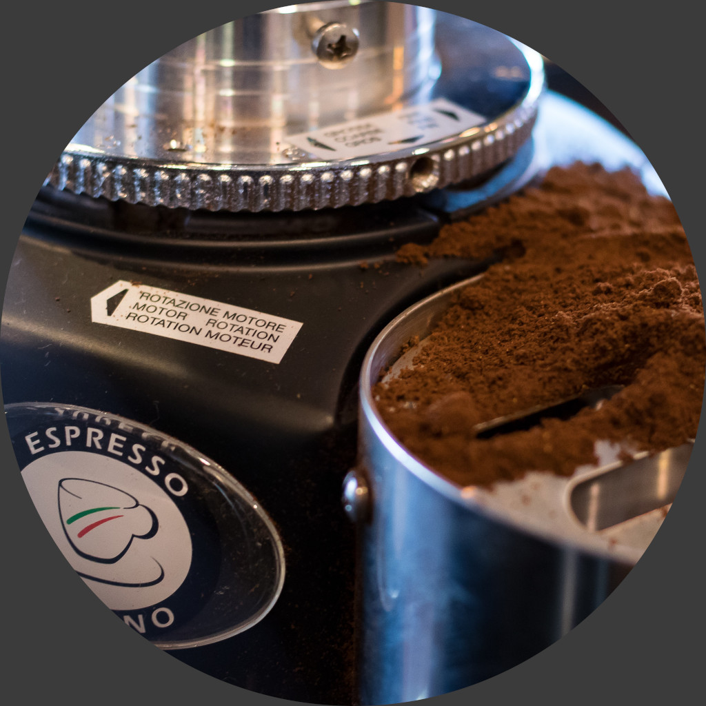 Ground espresso by espresso grinder