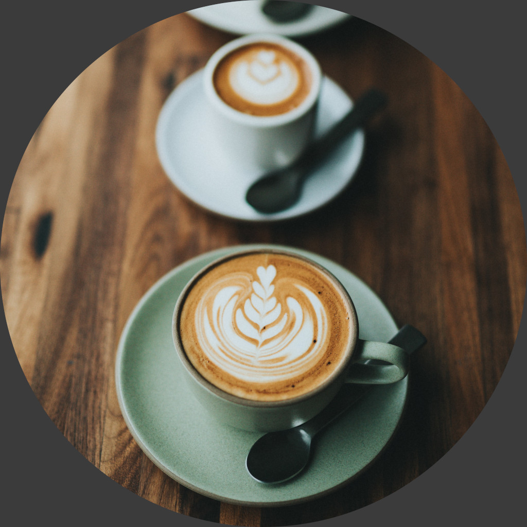 Espresso in blue cups with saucers